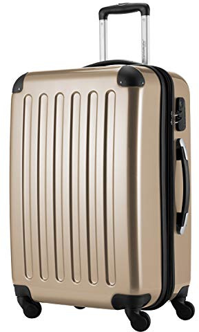 Hauptstadtkoffer Alex - Mittelgroßer Hartschalenkoffer, 4 Rollen, Koffer, Trolley, Rollkoffer, Reisekoffer, Volumenerweiterung, 65 cm, 74 Liter, Champagner