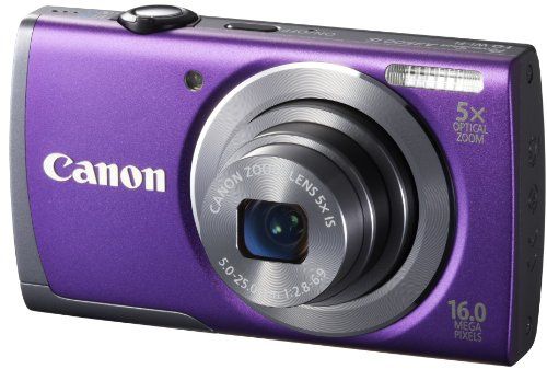 Canon PowerShot A3500 IS Digital Camera - Purple (16 MP, 28mm Wide Angle, 5x Optical Zoom) 3.0 inch LCD