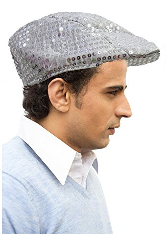 Dress Up America Newsboy Cabbie hatt för vuxna (silver)