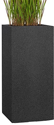 Pflanzwerk® Pflanzkübel Tower Granit Anthrazit 70x33x33cm *Frostbeständiger Blumenkübel* *UV-Schutz* *Qualitätsware*