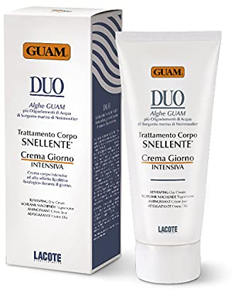 Guam, Intensives Schlankheits-Körpercreme Duo, Tages-Körperbehandlung mit Guam Meeresalgen, Körpercreme wirkt auf lokalisierte Fettpolster, Made in Italy, 200 ml Packung