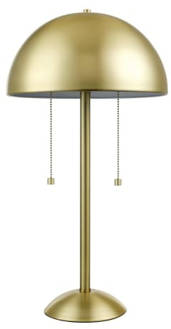 Globe Electric 12976 Haydel 21 2-Light Table Lamp, Matte Brass, Double On/Off Pull Chain