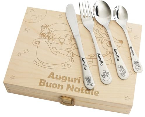 Amikado Coffret Couverts pour Enfant personnalisés (Noël)…