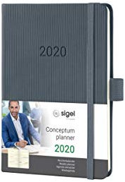 SIGEL C2067 Wochenkalender 2020, ca. A6, Hardcover, dunkelgrau, Conceptum - weitere Modelle