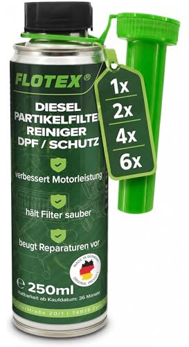 Flotex® - Effizienter Dieselpartikelfilter Reiniger 1 x 250ml | Diesel Additiv für alle Dieselmotoren | Dieselpartikelfilter Reiniger als Diesel Zusatz zur einfachen Anwendung