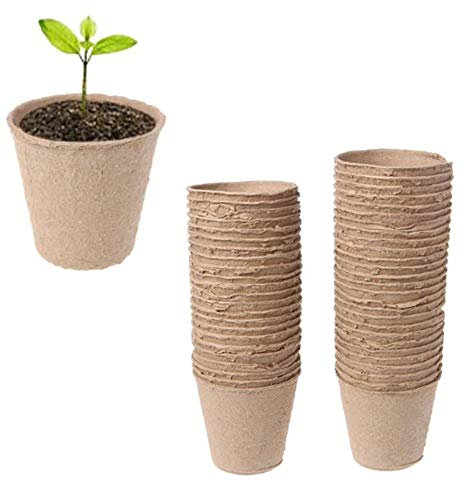 BoBoHome Macetas De Turba De Cultivo De Vivero De 8 Cm Plantación De Jardín Arrancadores De Plántulas Macetas De Turba Redondas Macetas De Flores Biodegradables 100 Piezas