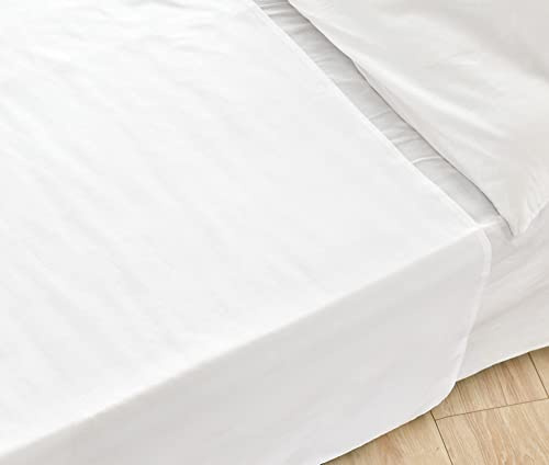 NatureMark Basic Bettlaken - weiches und pflegeleichtes Betttuch aus 100% Baumwolle ohne Gummizug Haustuch viele Größen und Farben Größe: 140x200 cm, weiß