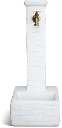 Gartenbrunnen für den Außenbereich aus Beton Stein KAM Modell IGLESIAS Farbe Weiß