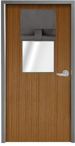 WdFour Classroom Door Window Cover, Blackout Shades for Classroom Windows and Doors, Room Darkening Design Blocks Views, 8W x 36L, 1 Panel, Dark Gray