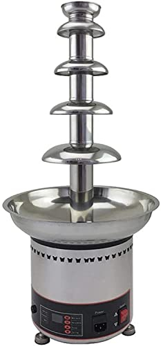 Fuente de Fondue de Chocolate de Acero Inoxidable 304 - Máquina de fusión eléctrica de 5 Niveles Olla de Fondue de Chocolate Caliente, Capacidad de 8.8 lbs para Fiesta en casa o co