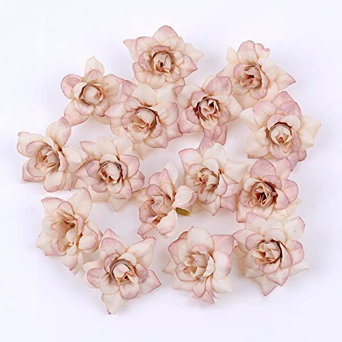 20 Pezzi di Fiori Artificiali Rose per Fai da Te, Matrimoni, Feste e Decorazione per la Casa - Teste di Fiori in Rosa Antico