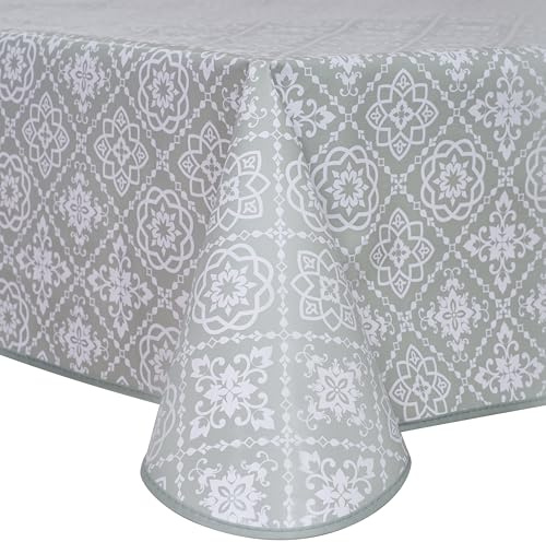 Wachstuch Tischdecke Wachstuchtischdecke Abwaschbar Abwischbare Rechteckig Eckig 140 x 240 cm Salbeigrün