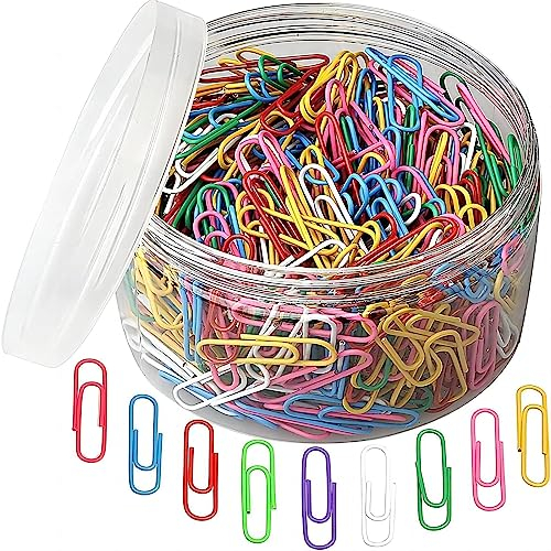 Büroklammern Bunt, 200 Stück Büroklammer 2.8cm Büroklammern Halter mit Aufbewahrungsbox für Büro Dateien Schule Papiere