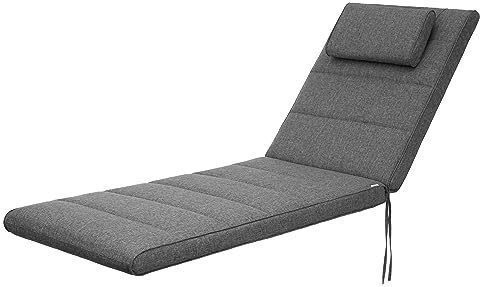 HOBBYGARDEN Outdoor & Indoor Polsterauflage 204x60x7 cm Anthrazit | Sitzkissen für Sonnenliege, Gartenliege, Liegestuhl | Wetterfestes Gartenmöbel Kissen für Stuhl, Liege & Sofa