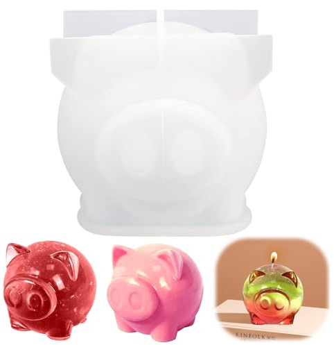 Silikonform Schwein Kerzenhalter Silikonformen Gießformen schweinchen Gießform Kerzenhalter Schwein Kerzenformen zum Gießen von Kerzenhalterform Silikonform GlücksschweinKerzenhalter Form