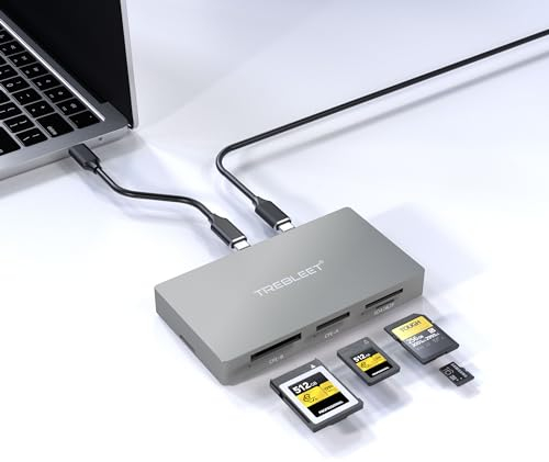 Multifunction Card Reader for CFexpress Type B, CFexpress Type A, SDXC UHS-II, microSD/SD Cards and Built-in M.2 NVMe SSD Enclosure One Slot（Up to 10Gbps）