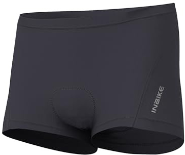 INBIKE herr cykling undershorts cykelshorts män 3D vadderade andningsbara lätta coola tyg cykling underkläder sommar, Svart, L