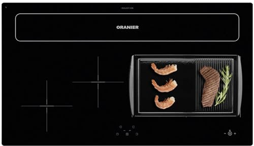 Oranier FlexX-Induktion KXI 1092 - rahmenloses Induktionskochfeld 90 cm mit Abluft-Umluft Kochfeldabzug & halb-gerillte Grillplatte