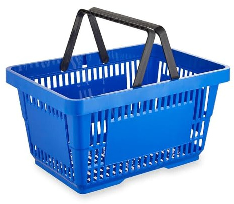 Retail Shop SUPERMARKETS Tier Stacking plastic Baskets BASKET 21 LITRE (1Xred & 1X blue)