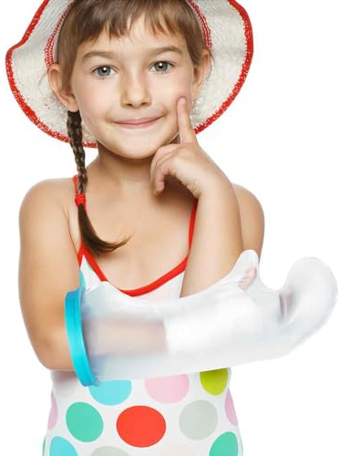 VURYAPI Gipsschutz Wasserdicht Kurzer Arm Kind, Wasserschutz Gipsarm für Kinder Medizinische Verbrauchsmaterialien für den Gipsschutz, Wiederverwendbar Gips Schutz vor Wasser ArmZum Wunden Duschschutz