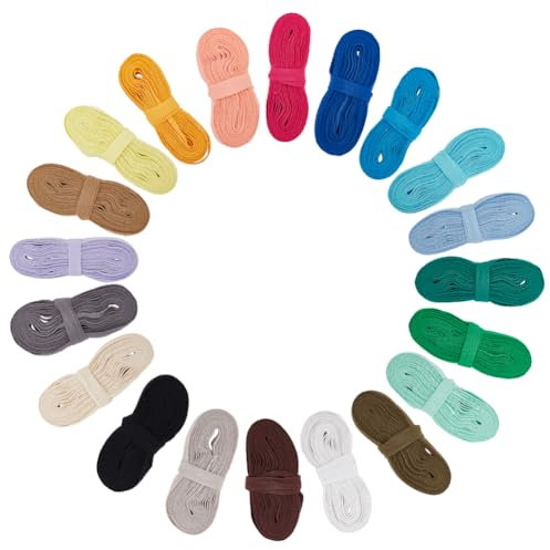 BENECREAT 20 Farben Fischgrätenband, 80 Yards/73m Baumwollgurtband Teppichbindung Trim 10mm Köperband Zum Nähen Binden Geschenkverpackung DIY Handwerk