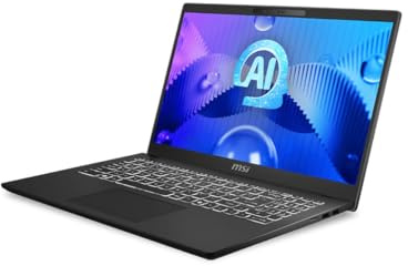 MSI Modern 15 H AI C1MG-028US Laptop Full HD de 15.6 pulgadas, Intel Core Ultra 9 185H 2.3GHz, 32GB RAM, 1TB SSD, Windows 11 Home, negro clásico