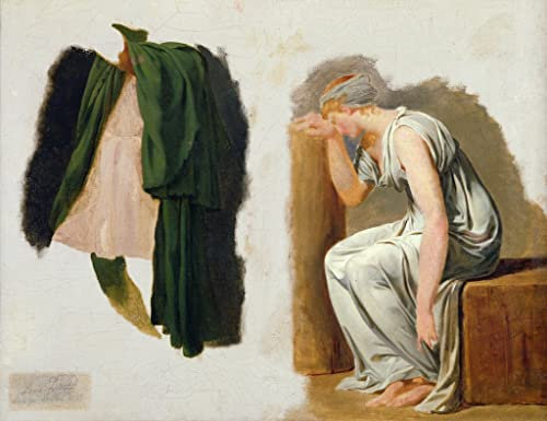 VsoxA Berühmte Gemälde Moderne Kunst Ölgemälde auf Leinwand Eine Grüne toga- und camille-studie Für der eid der horatier von jacques louis david Leinwand Wandkunst für Wohnzimmerdekoration 60x90cm