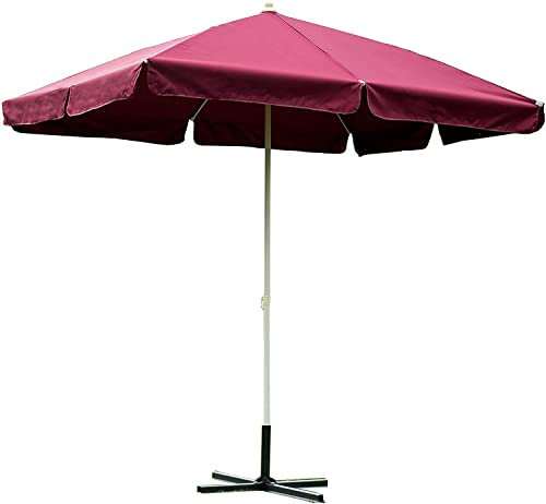 Parasol de plage, parasols d'extérieur, parasols rectangulaires d'été, grands parasols de marché for jardin, plage, patio, abri solaire 240 x 180 cm avec base (couleur : rouge, taille : 2,4 m x 1,8 m)