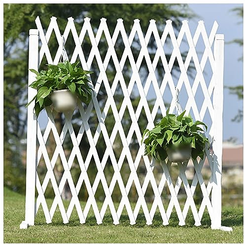 Einziehbarer Gartenzaun Haustier Barriere Weiß Holz Spalier Paneele Outdoor