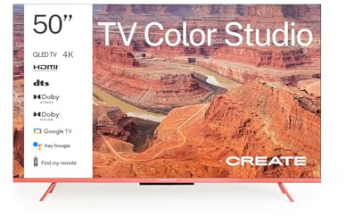 CREATE / TV Color Studio/Televisor Smart TV QLED 4K 50 Terracota/Pantalla antirreflejos, Acabado Mate, Control por Voz, Sensor de iluminación, Dolby Atmos, Low Blue Light & Flicker Free, HDMI TM
