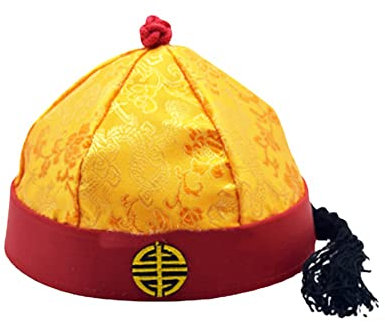 OXOLAMRIN Chapeau impérial chinois ancien, Chapeau chinois ancien de la dynastie Qing, accessoires de costume Tang traditionnel for enfants et adultes