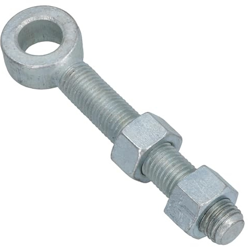 Bisagra de perno de ojo largo para puerta oscilante + tuercas ajustables galvanizadas 20 x 200 mm, 1 unidad
