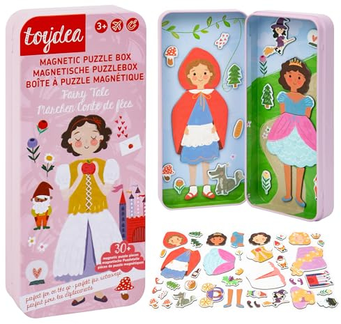 Toydea Magnetspiel Puzzle Box Märchenprinzessin,Spiel für Kinder ab 3 Jahre | Fördert Kreativität & Feinmotorik, magnetisches Spielzeug, perfektes Reisespiel für unterwegs & zu Hause