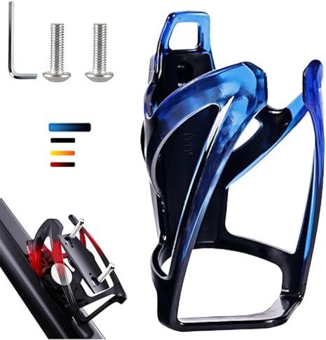 Portabottiglie per Bicicletta con airtag bicicletta | Portaborraccia MTB Universale | per la maggior parte delle bottiglie | Kit Montaggio per Bici da Strada/Mountain Bike (Nero) (Nero blu)