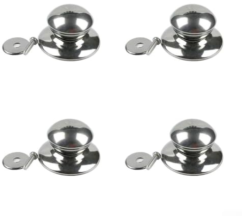 ZWEquipint 4 Pack Stainless Steel Replacement Pot Lid Knobs Heat Resistant Kitchen Cookware Cover Handles Anti-Scalding Fixing Knob for Pots Pans Saucepans Silver