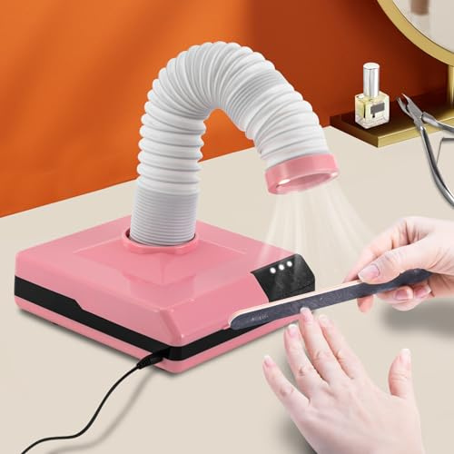 Dental Polishing Dust Collector, 60w Vacuum Dust Suction With Fan And Led Dual Function Telescopic Tube Retractable Elbow Design For Dental Lab & Nail Grinding