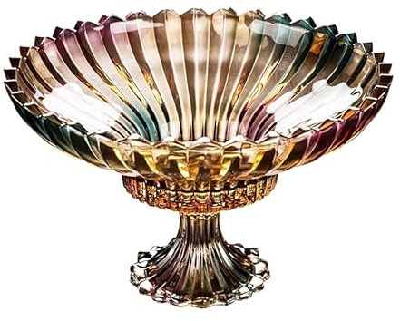 Assiettes de présentation de bonbons, bol de fruits, bol de fruits, assiette de fruits en verre teinté de grande capacité, plateau de bonbons créatif pour collations de haut niveau, grand bol de frui