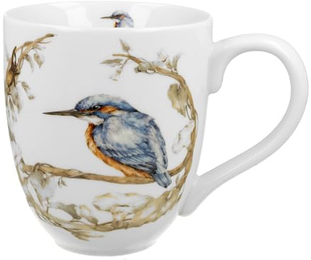 Duo World of Birds XXL Becher 1000 ml COMMON KINGFISHER (Eisvogel) New Bone China Porzellan