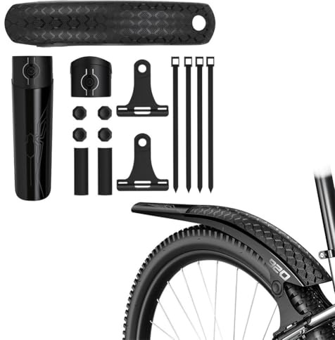 Eawfgtuw Mountainbikes Schutzblech Schnellspanner breiter Reifen 26 27,5 29 Zoll kompatibel verstellbarer Winkel vorne hinten ABS wasserdichter Schutz (hinten + vorne)