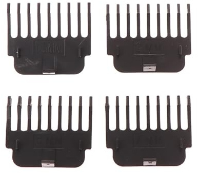 2/4-teiliges Haarschneidemaschinen-Aufsatzset Mit Aufsätzen, Führungskämmen Und Trimmeraufsätzen (1,5 Mm, 2 Mm, 3 Mm, 4 Mm, 6 Mm, 9 Mm). Einfache Montage.(4PCS Black)