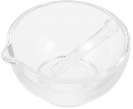 MUCKLILY Juego de Mortero de Vidrio 12 CM Mano para Moler Ajo Especias y Pastillas Recipiente para Triturar Condimentos Cocina y Uso Doméstico