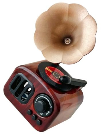 PAMINGONO Scatola Musicale Grammofono in Plastica Vintage Decorazione da Tavolo retrò per Casa e Ufficio Adorno Musicale Creativo per Soggiorno e Scrivania