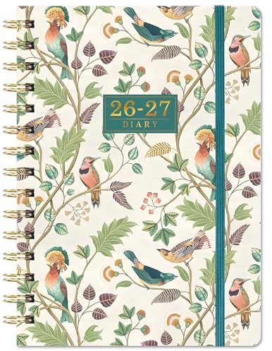 Academic Diary 2026-2027, Diary A5 Week to View Spiral Bound Diary | From Aug. 2026 to Jul. 2027 with Monthly Tabs, Inner Pocket & Premium Paper for Work, School, or Home Organization