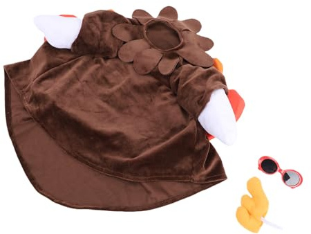 SUPYINI Thanksgiving-kalkon-veranda-gås-outfit, söt höstdekoration av plysch med solglasögon, för trädgård/gårdsgräsmatta staty