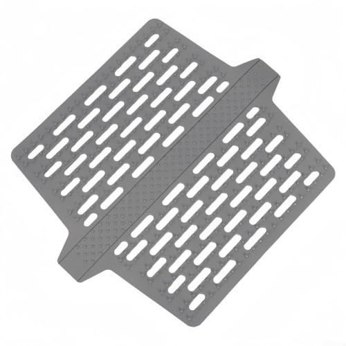 CashMuch Sottosella per lavello doppio lavello, protezione in silicone con design drenante, 32,3 x 27,2 cm