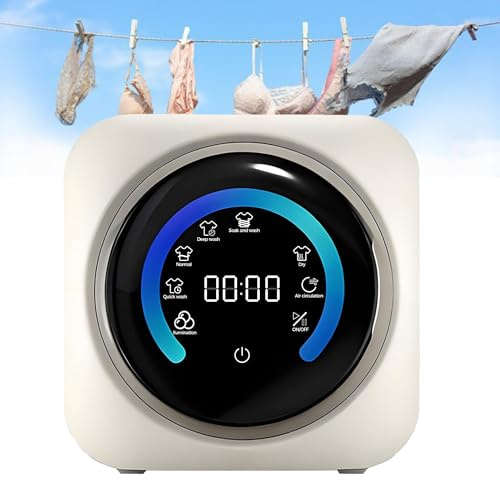 GSHSHOU Lavatrice Portatile, Lavatrice a Parete Completamente Automatica a Carica Frontale con Cestello, Adatta per Piccoli Capi di Abbigliamento, Biancheria Intima e Calzini WallMount