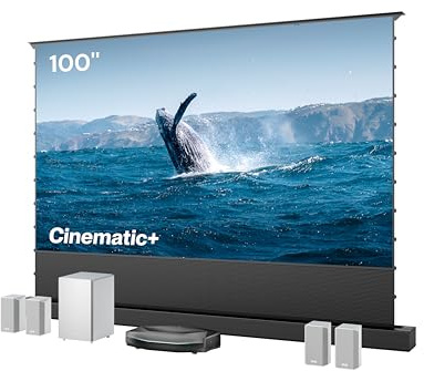 AWOL Aetherion Max 4K 3D ultra short throw projector & 120 Motorized ALR Floor Rising Projector Screen & 120 Universal UST Projector Stand Bundle(Aetherion Max&ALR-F220&AS-120)