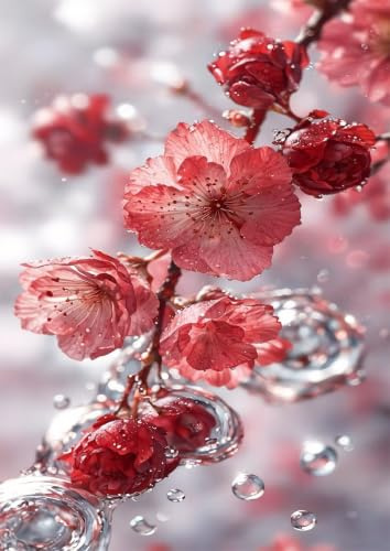 Puzzle 50 Teile Pflaumenblüte Wasser 35 x 25 cm Impossible Klassische Puzzles Puzzle Erwachsene Anspruchsvoll Geschicklichkeitsspiel für die Ganze Familie