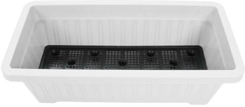 Zerodeko Plastic Window Box Planter for Balcony and Windowsill, Rectangular Herb Garden Planter with Multiple Drainage Holes and Water Collection Tray, Easy Mobility and Maximising Balcony
