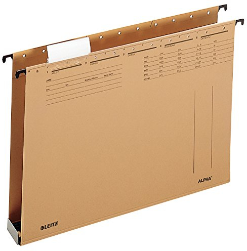 Leitz Hängemappen Alpha, A4, Karton, 320 g/qm, DIN A4, Karton, braun, 821, 270 mm
